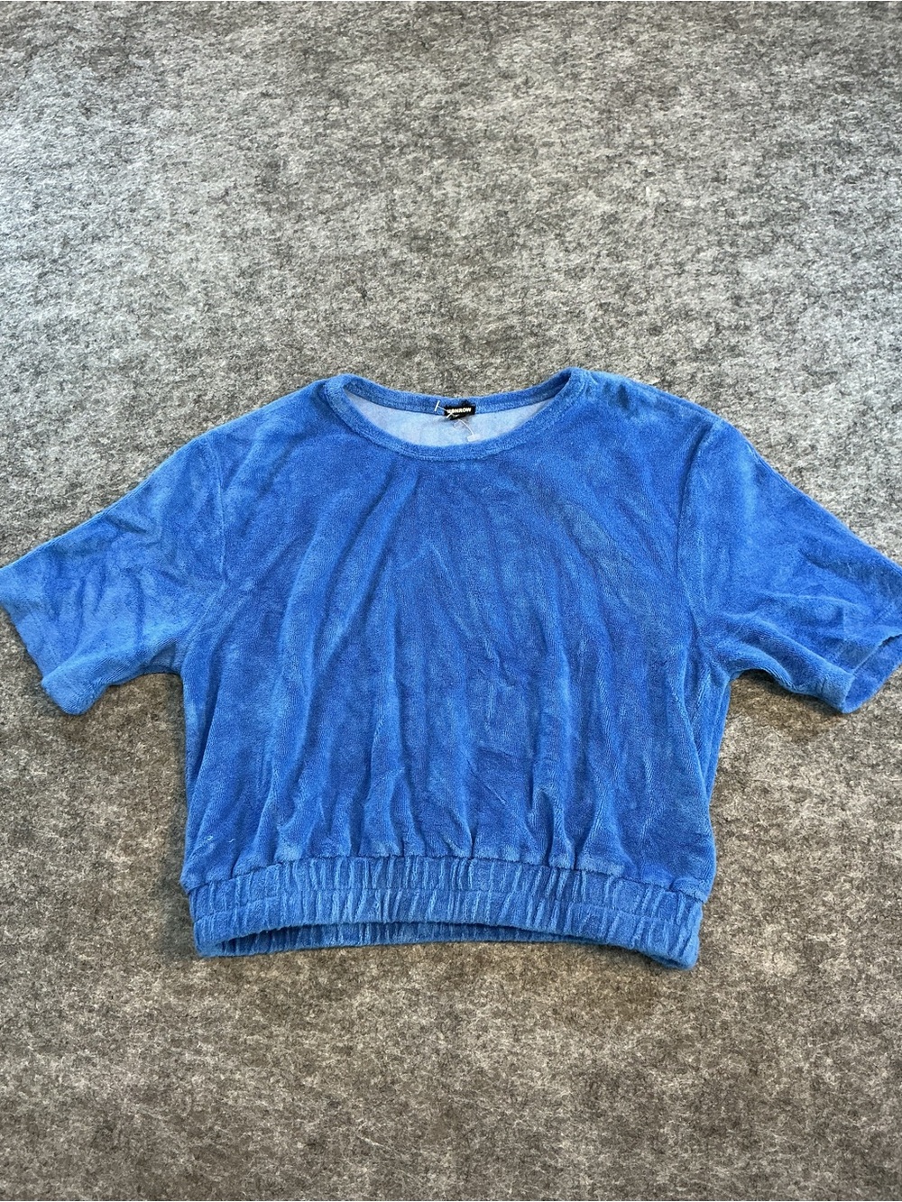 Monrow Blue Terrycloth Crop Top Size XS
